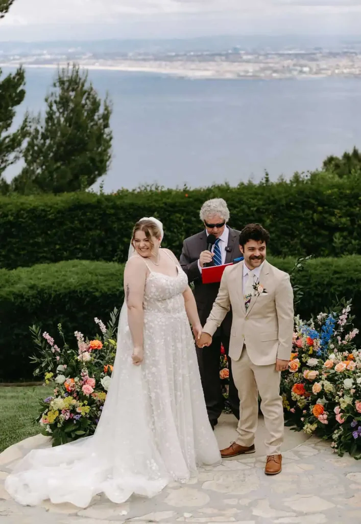 beautiful outdoor ceremony with stunning scenery and joyful moments